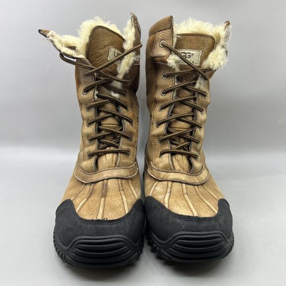 UGG Adirondack II Boots Women Size 10 Brown Gore-Tex Shearling Vibram Snow Shoes - Picture 2 of 12